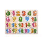 Wooden Number Puzzle Board With Knobs