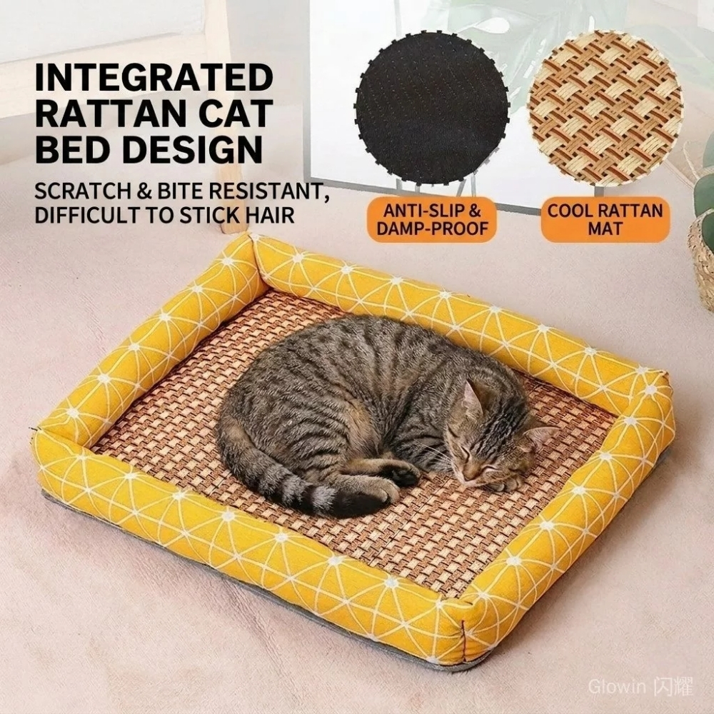 ECO-217.jpg Rattan Cooling Bed For Cats - Image 1
